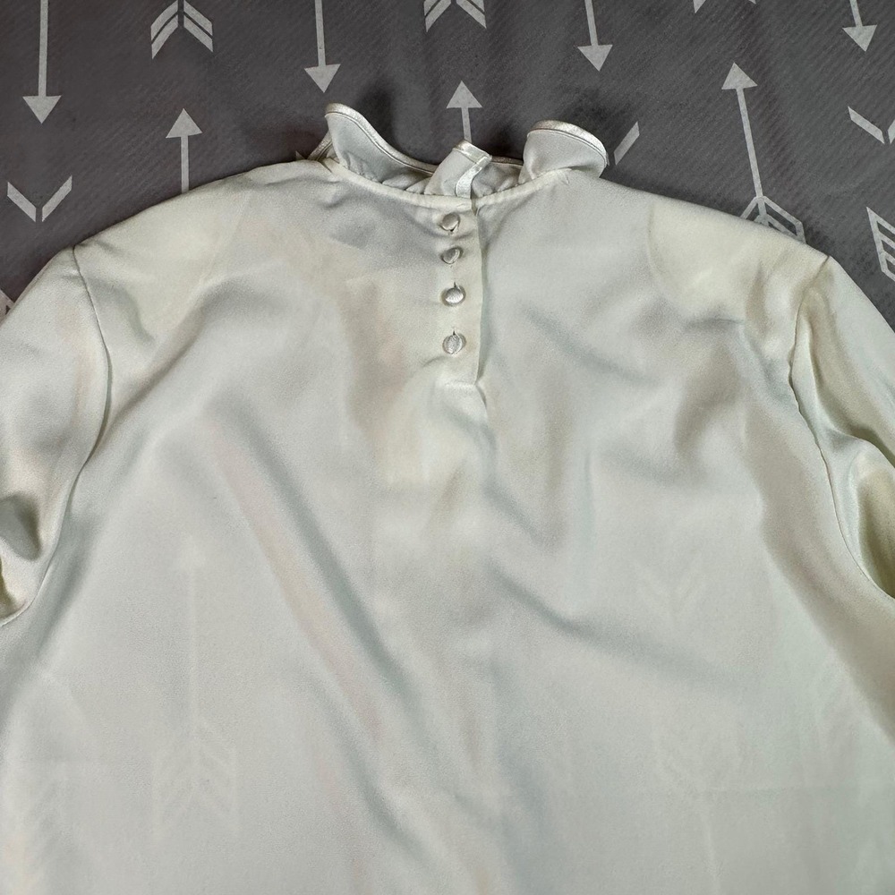 Oscar de la Renta Expressions Ivory Ruffle Collar Romantic Victorian Coquette 12 - Picture 9 of 9